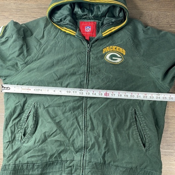 NFL Vintage Mens Green Bay Packers Hooded Zip Up Jacket, size large - Picture 7 of 10